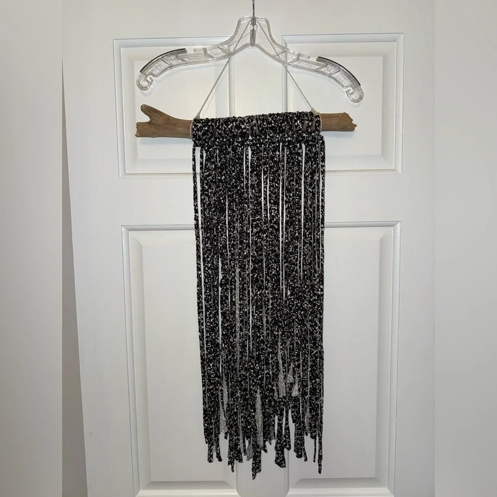 Black and White Fringe Wall Hanging